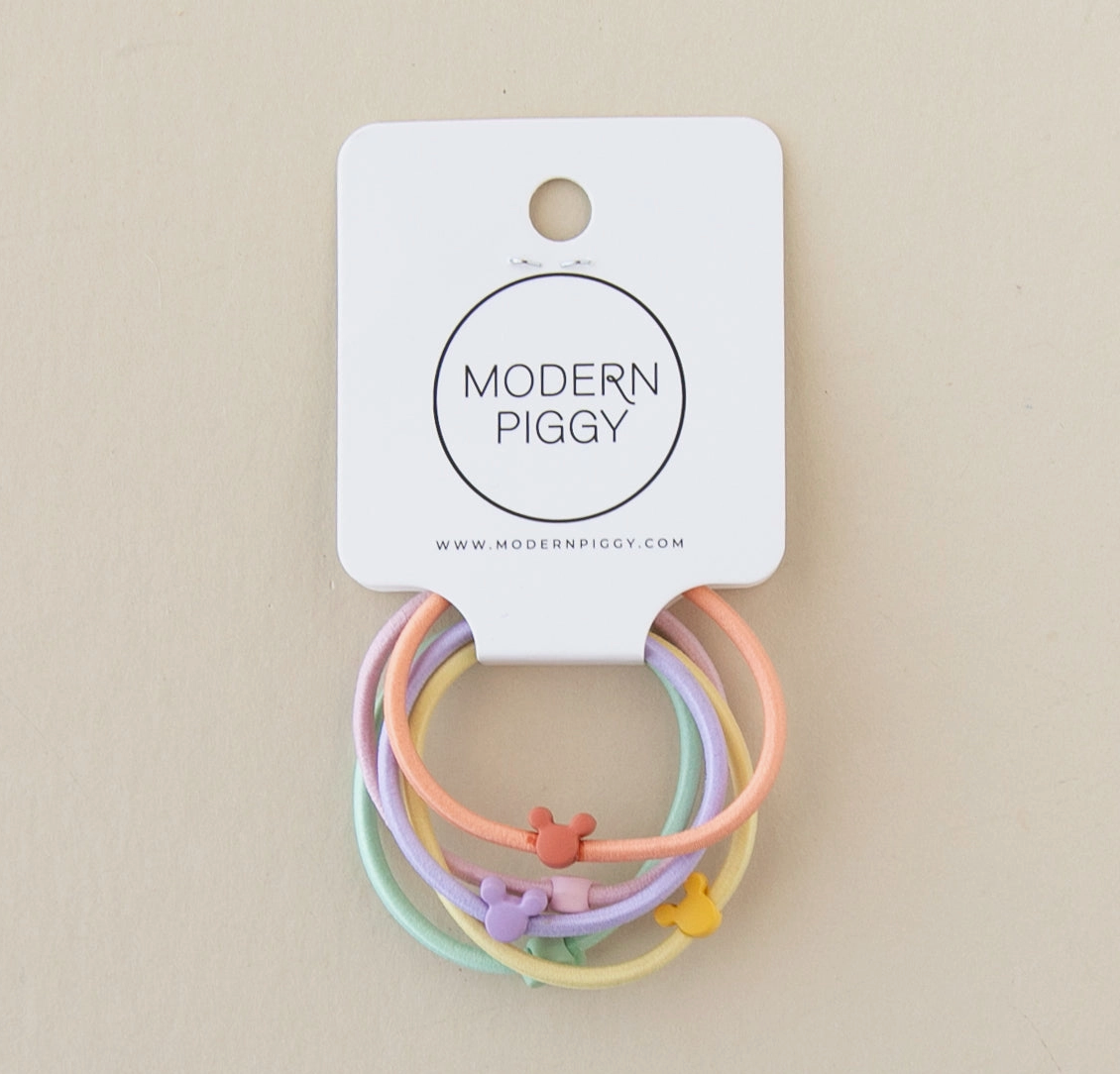 Hair Tie Pack with Mouse Shape Head