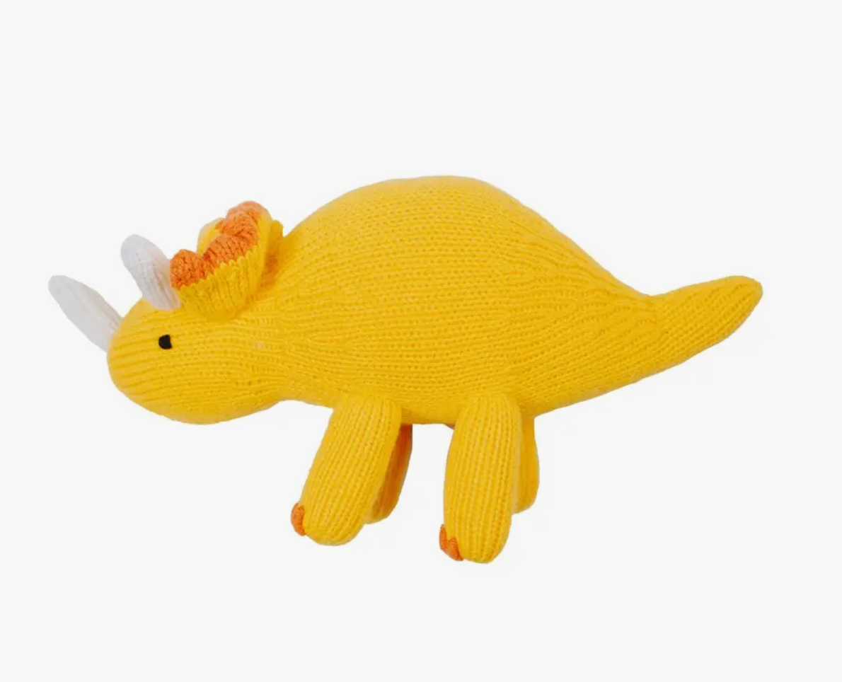 Knit Triceratops Dinosaur Toy