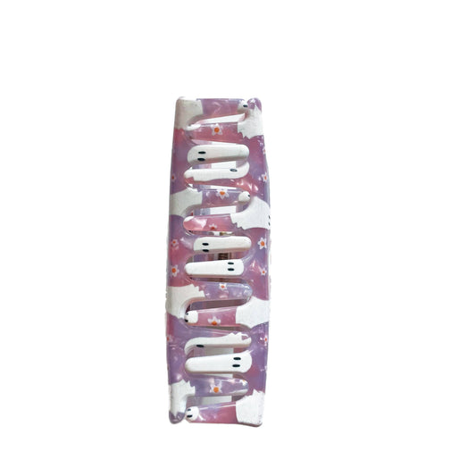 Pink Floral Ghost Claw Clip   