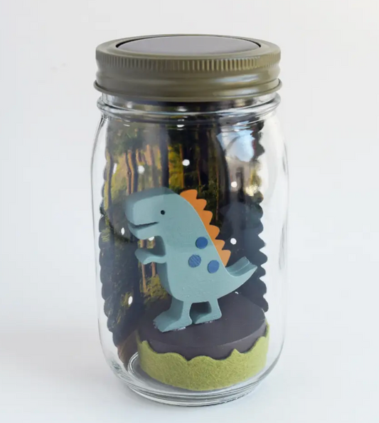 Dinosaur Night Light in Mason Jar