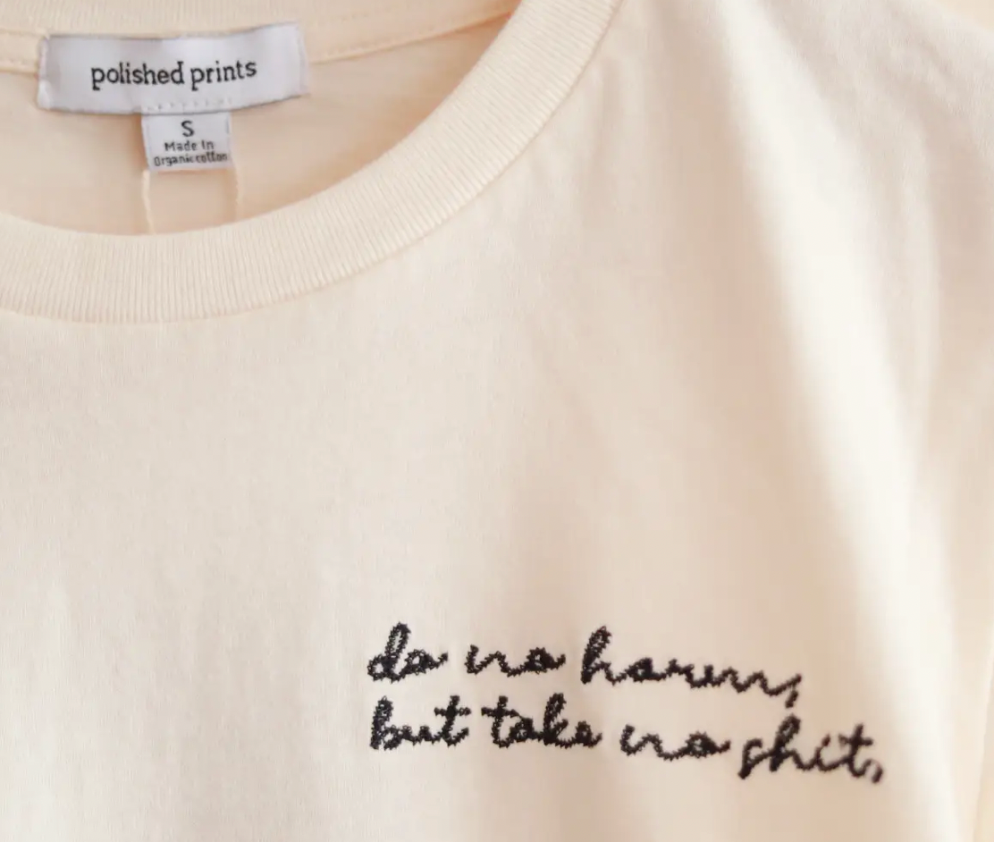 Chain Stitched Women's T-Shirt -Do No Harm