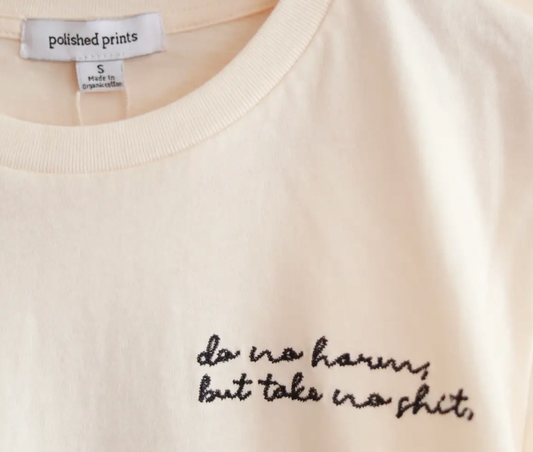 Chain Stitched Women's T-Shirt -Do No Harm