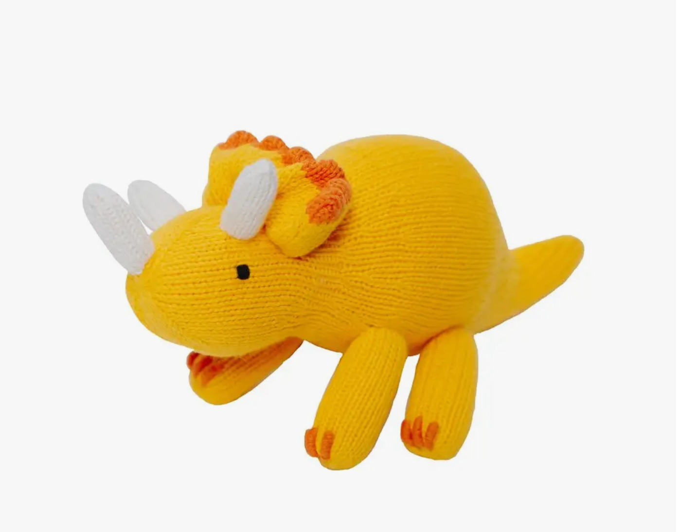 Knit Triceratops Dinosaur Toy