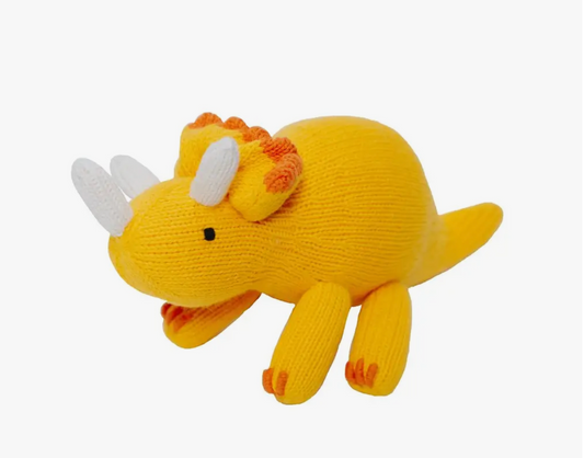 Knit Triceratops Dinosaur Toy