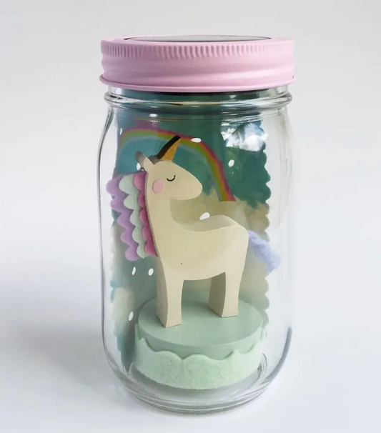 Unicorn Night Light in Mason Jar