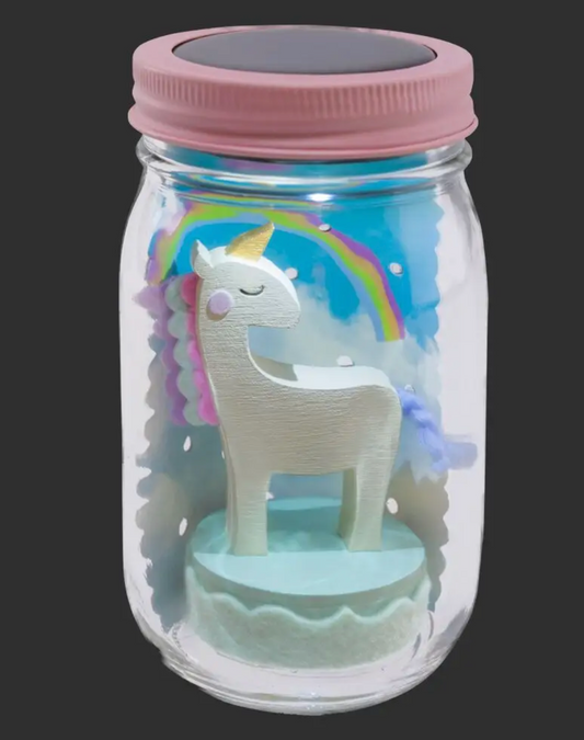 Unicorn Night Light in Mason Jar